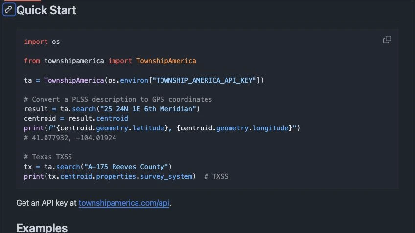 Township America Python SDK: PLSS Lookups in Python for GIS Scripts and Spatial Data Pipelines